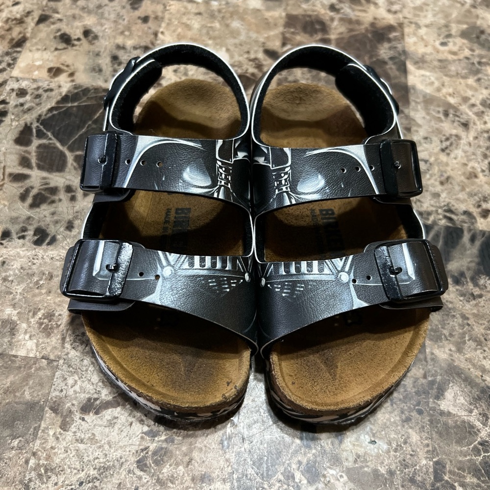 Birkenstock Kids Black Star Wars Themed Two-Strap Sandals